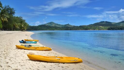 Kayaks on Nanuya Beach