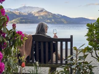 Relaxing at Walter Peak