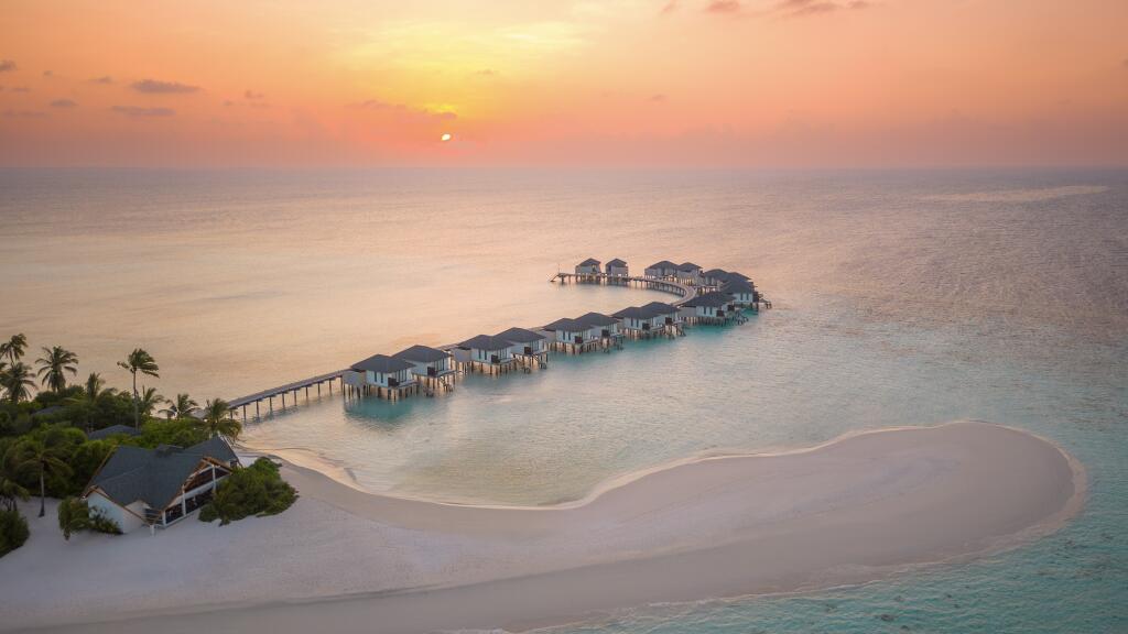 Overwater Villas at Sunset