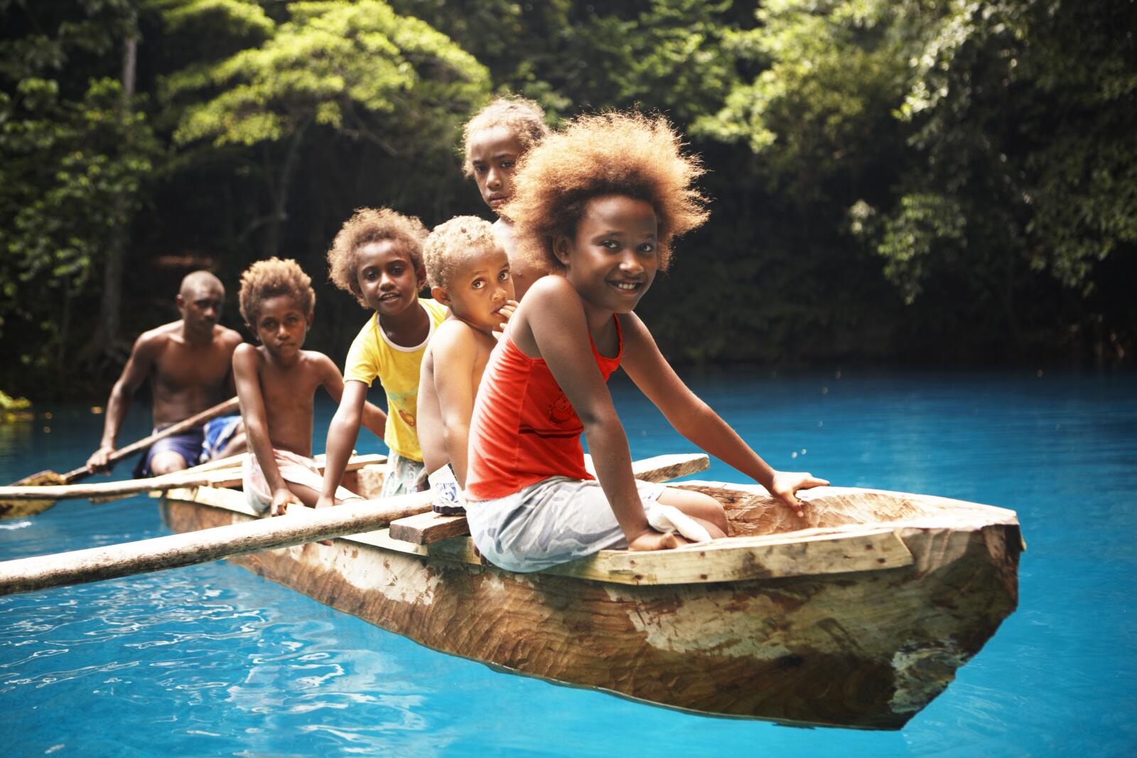 Kids in canoe